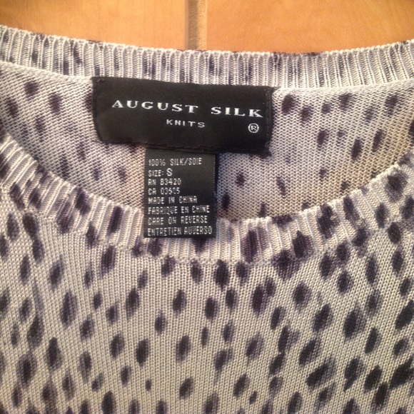 Animal Print 100% Silk knit top S - Picture 2 of 7